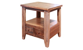 Aster Antique Brown 2-Drawer End Table
