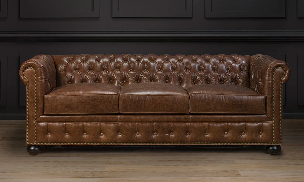 Watson Leather Chesterfield Sofa In