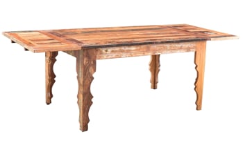 Bali Handmade Solid Teak Wood Blend 55-Inch Dining Table with Extension to 87-Inch Table from India