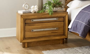 Forest Lane Brown Solid Pine 2-Drawer Nightstand