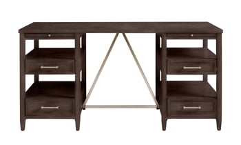 Partner desk from Stone and Leigh features 4 drawers with silent, self-closing drawer guides.